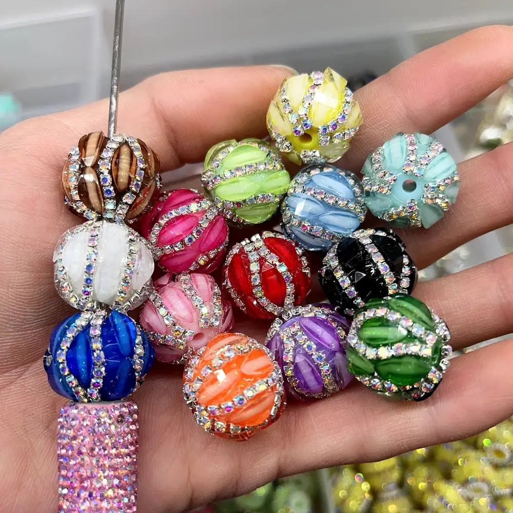 Rhinestone Pearls Rhinestone Chain Acrylic DIY Fancy Beads-Random Mixed