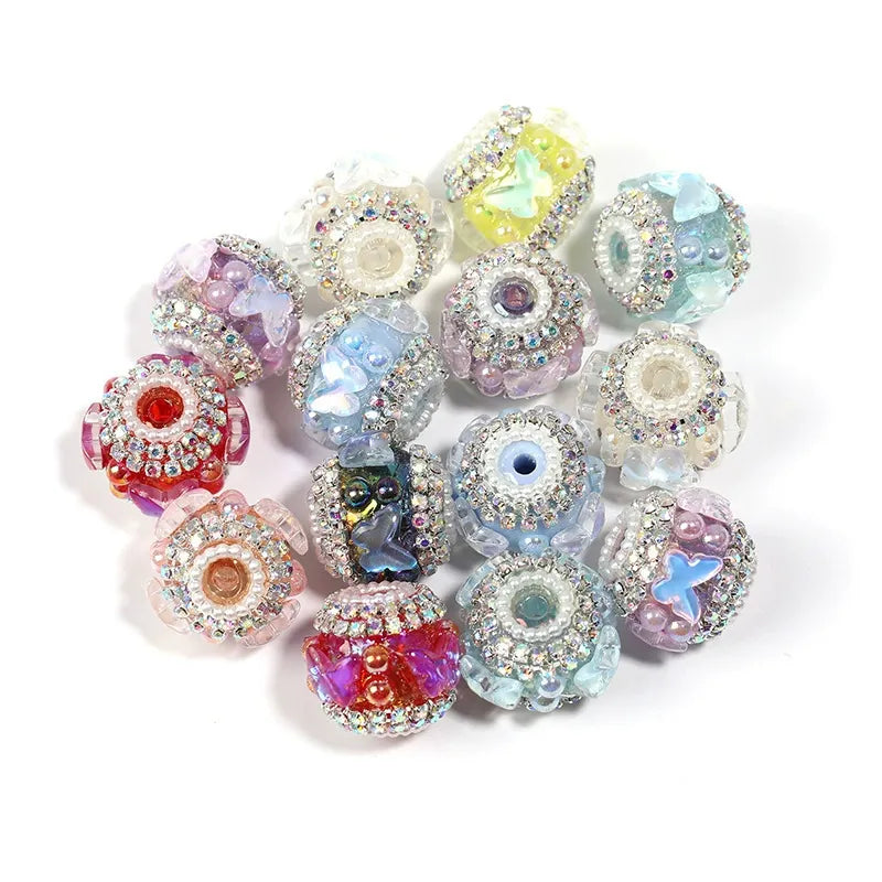 Rhinestones Butterflies Pearls Acrylic DIY Fancy Beads-Random Mixed