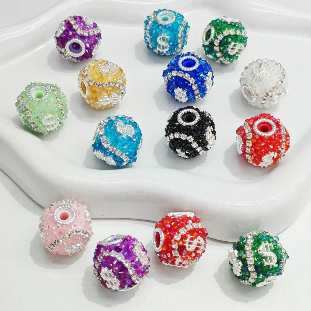 Rhinestones Pearls dollar Rhinestone Chain Acrylic DIY Fancy Beads-Random Mixed