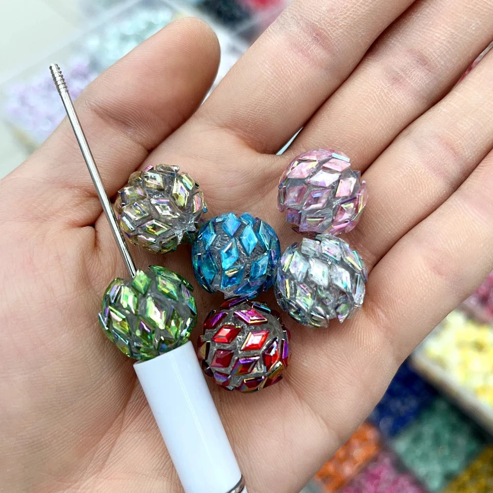 Rhombus Rhinestones Acrylic DIY Fancy Beads-Random Mixed