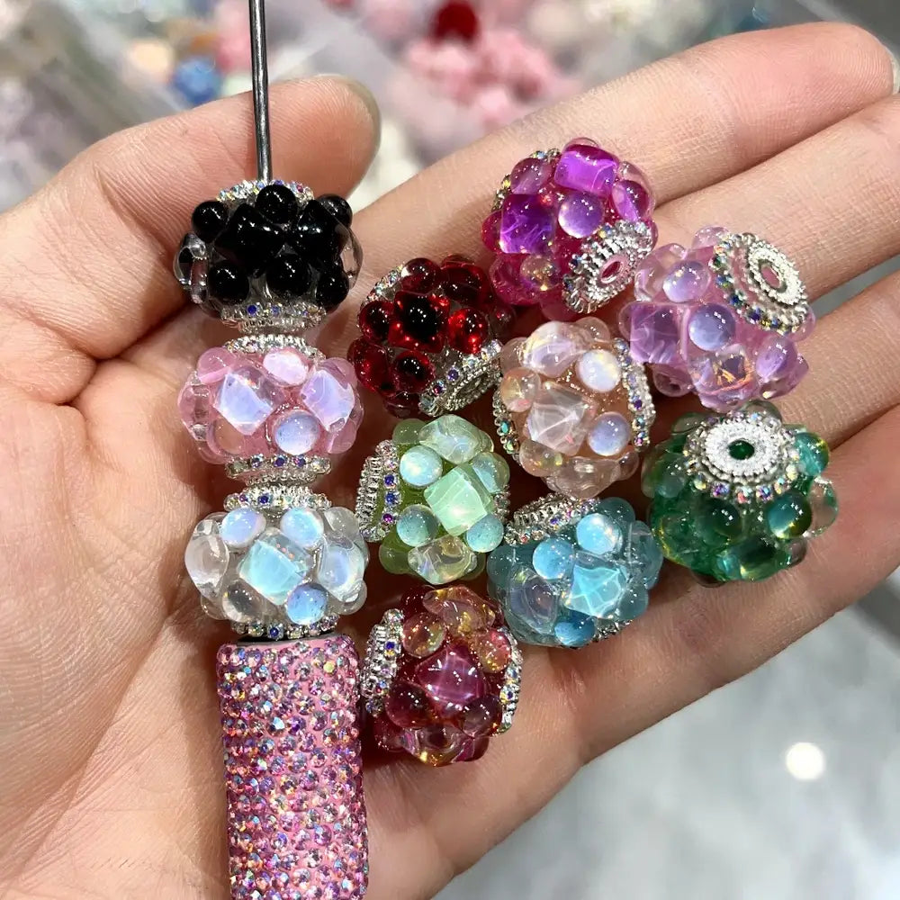 Rhombus Rhinestones Bubble Acrylic DIY Fancy Beads-Random Mixed