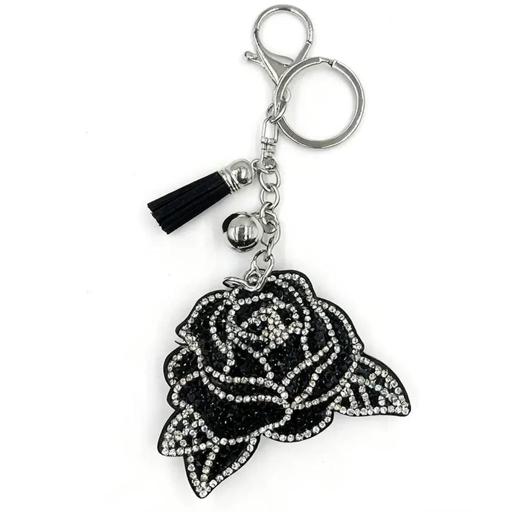 Rose Rhinestone Keychain for DIY