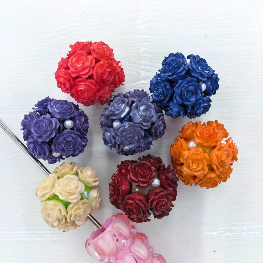 Roses and Pearls Clay DIY Fancy Beads-Random Mixed