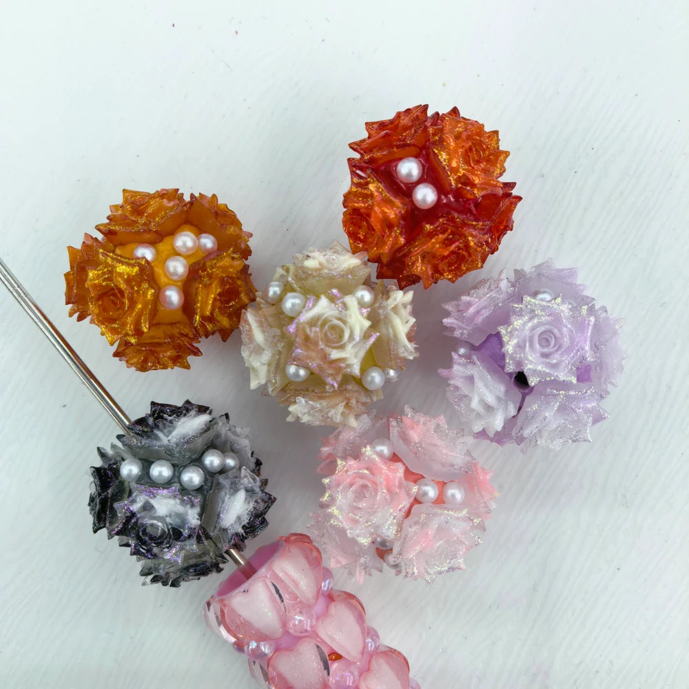 Roses and Pearls Clay DIY Fancy Beads-Random Mixed