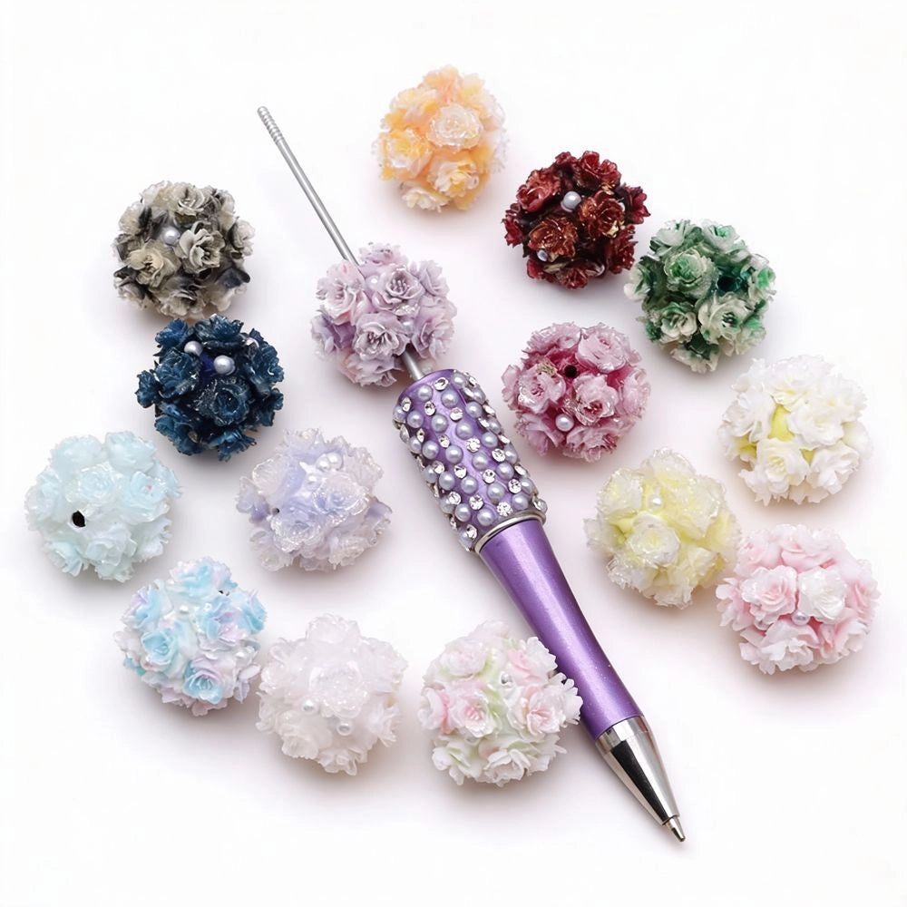 Roses Flowers and Pearls DIY Fancy Beads-Random Mix
