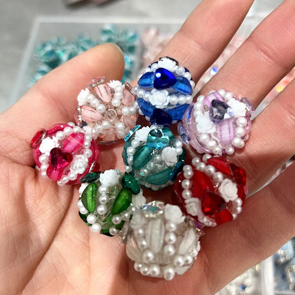 Roses Heart Pearls Acrylic DIY Fancy Beads-Random Mixed