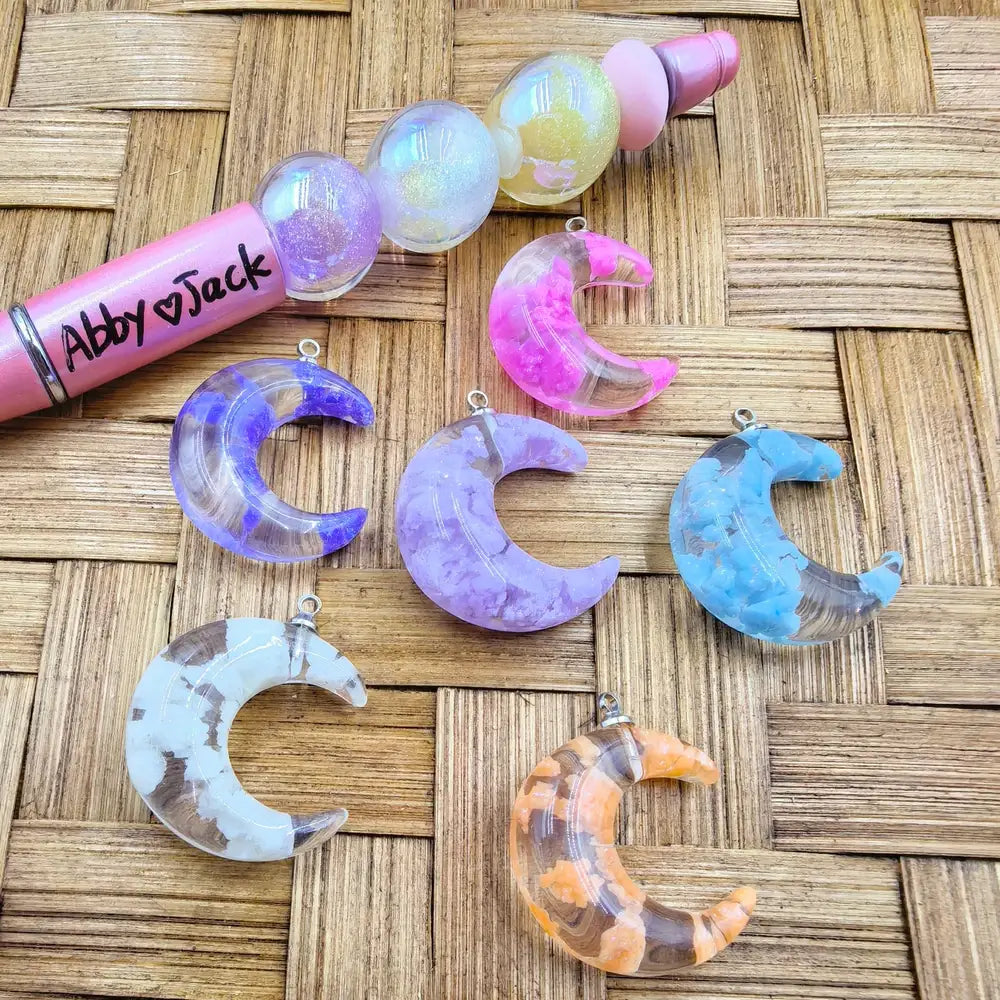 Shape of the Moon Clear Acrylic Bead