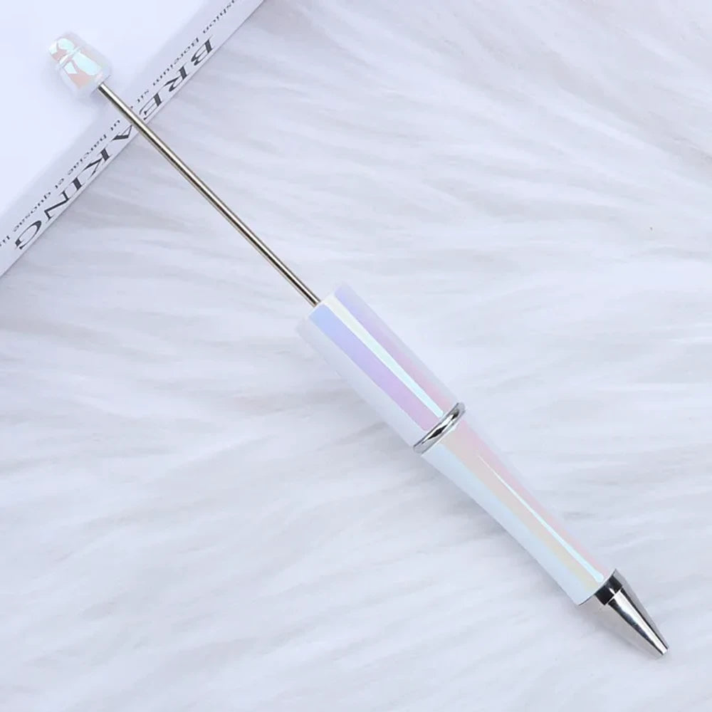 Shell Powder Colorful Beadable Plastic Ballpoint Pen for DIY