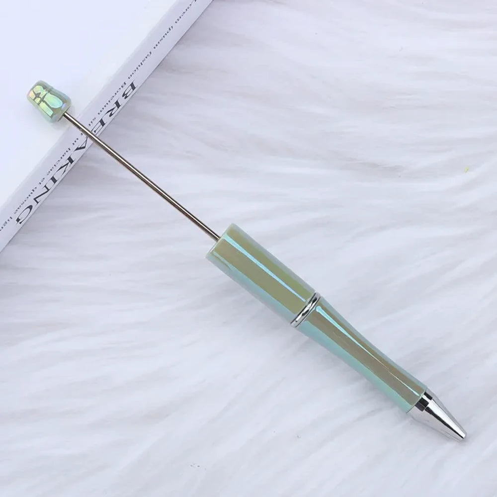 Shell Powder Colorful Beadable Plastic Ballpoint Pen for DIY