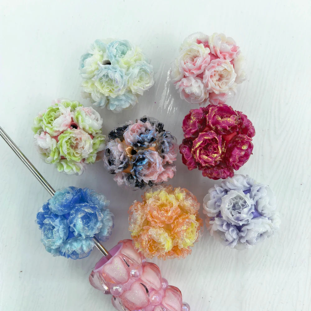 Shiny Colorful Rose Clay DIY Fancy Beads-Random Mixed