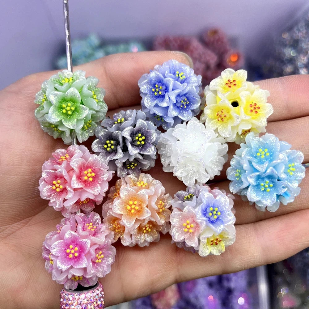 Shiny Flower Clay DIY Fancy Beads-Random Mixed