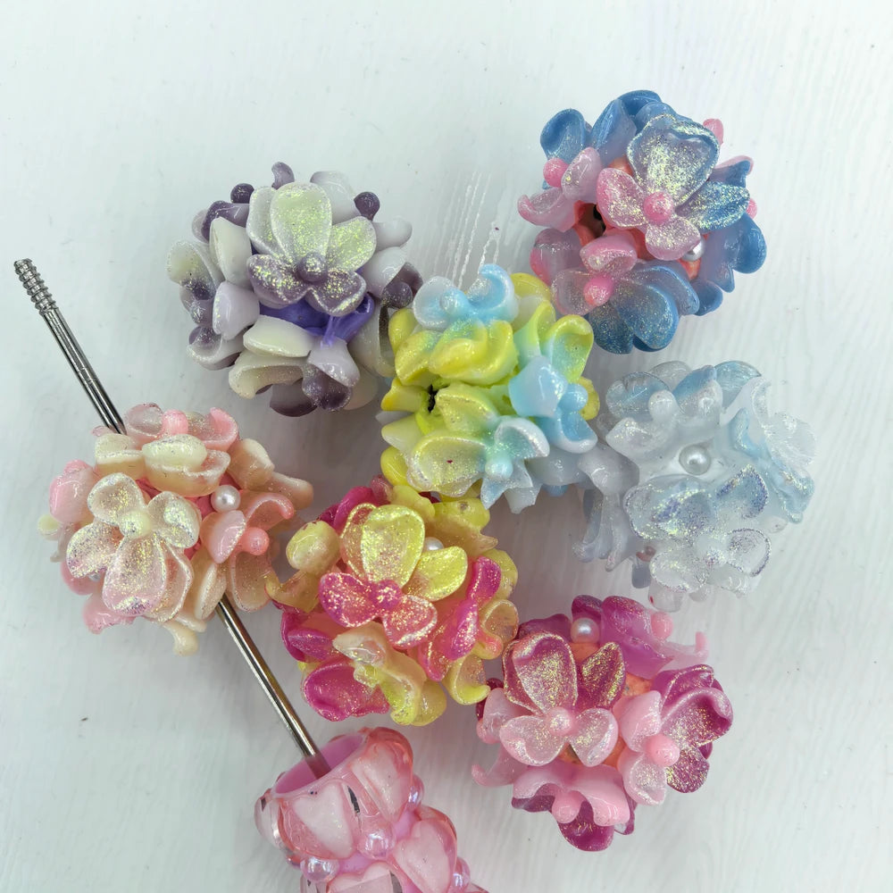 Shiny Flower Pearls Clay DIY Fancy Beads-Random Mixed