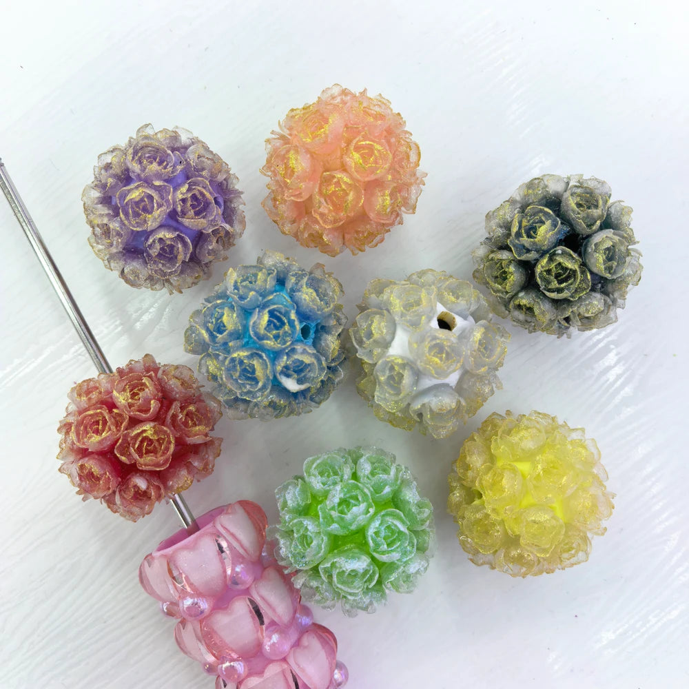 Shiny Flowers Clay DIY Fancy Beads-Random Mixed