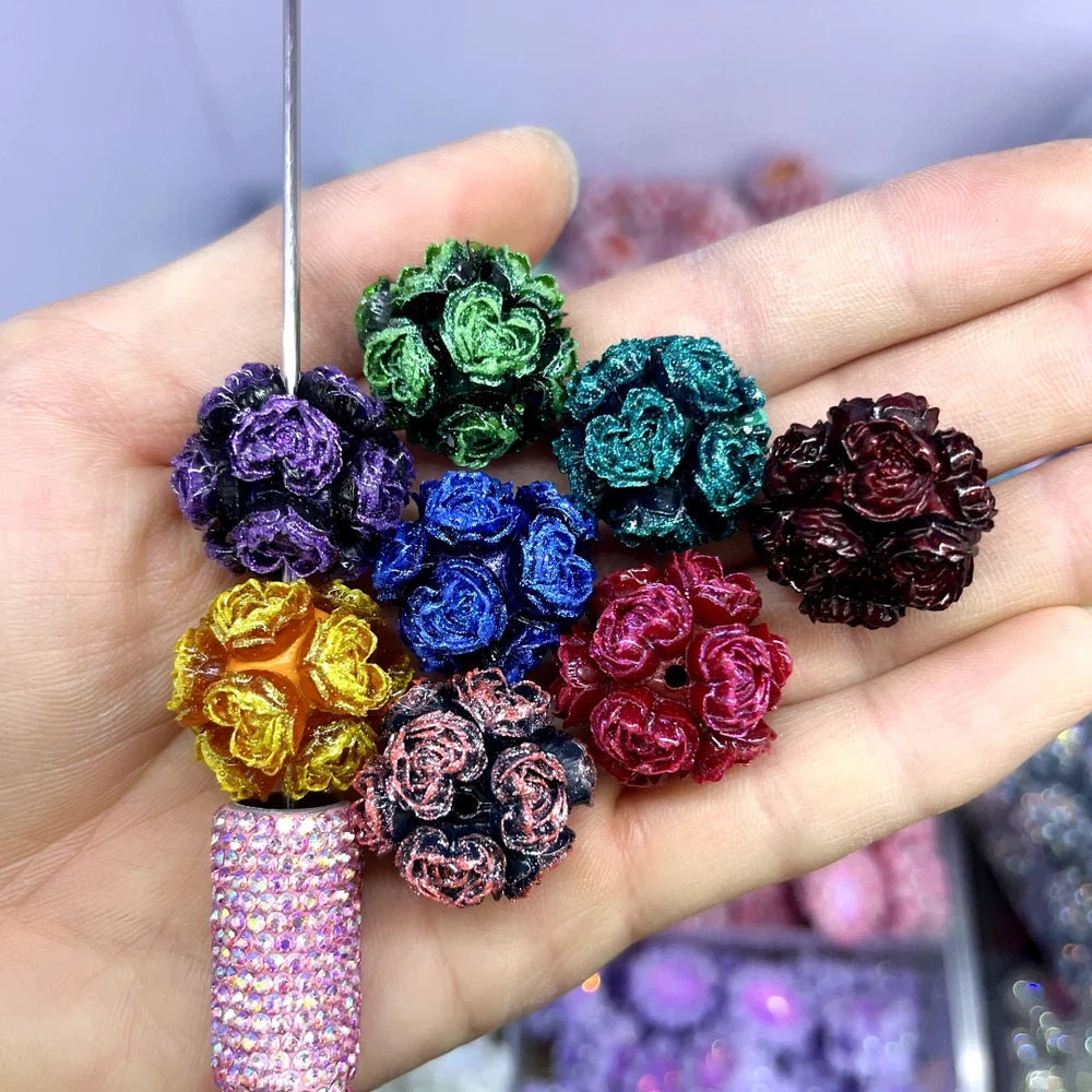 Shiny Heart Flowers Clay DIY Fancy Beads-Random Mixed