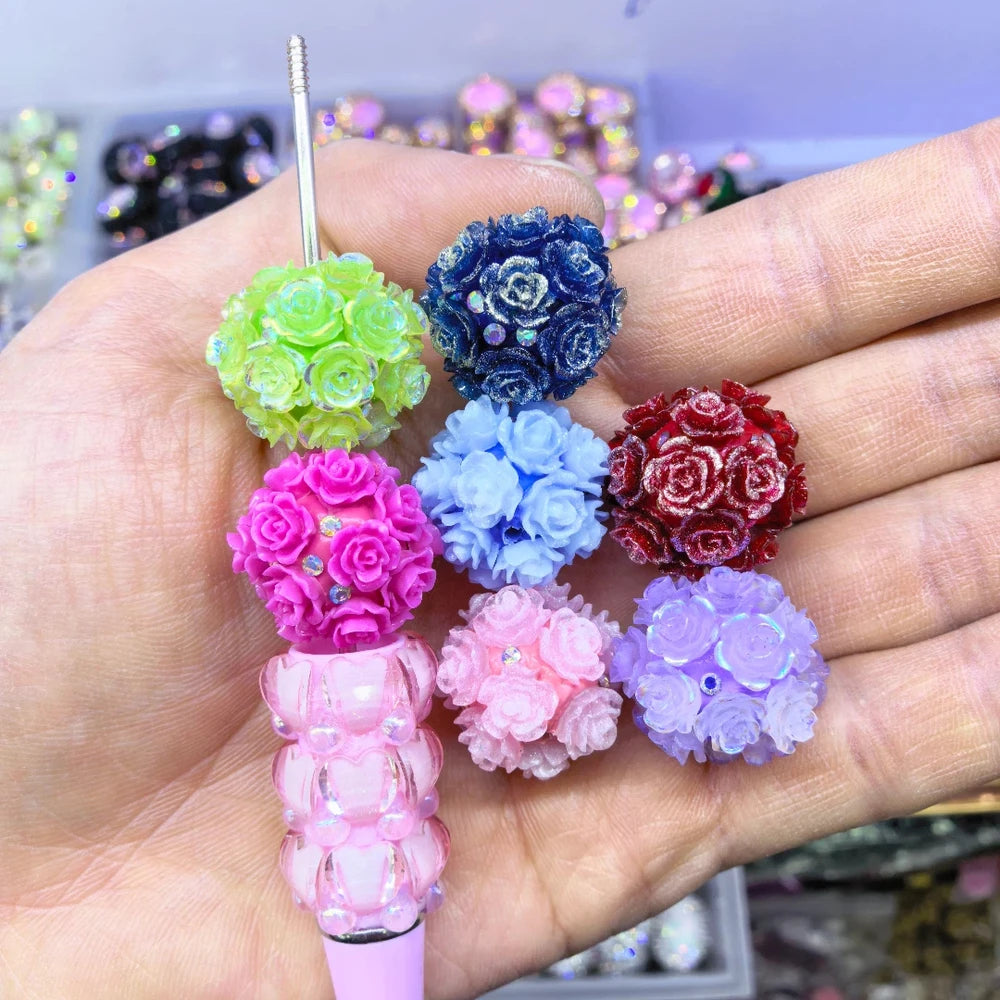Shiny Roses Clay DIY Fancy Beads-Random Mixed