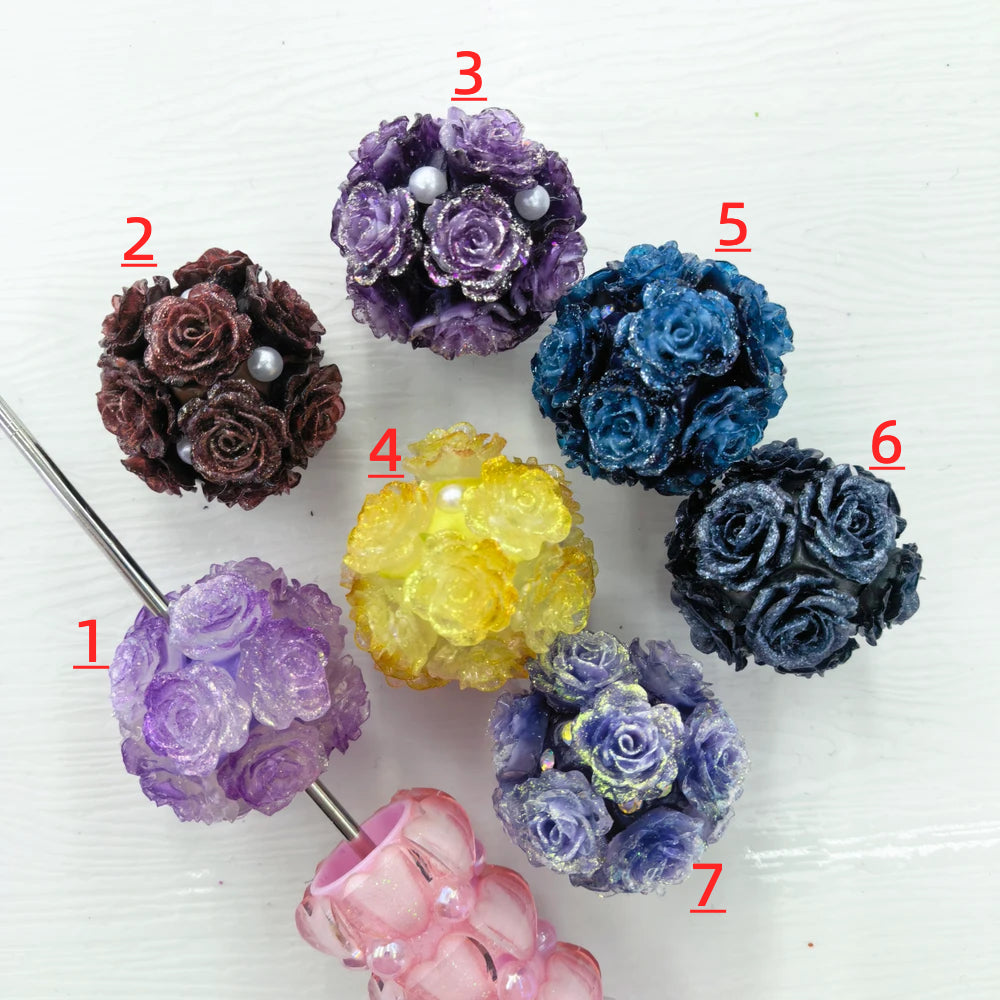 Shiny Roses and Pearls Clay DIY Fancy Beads-Random Mixed