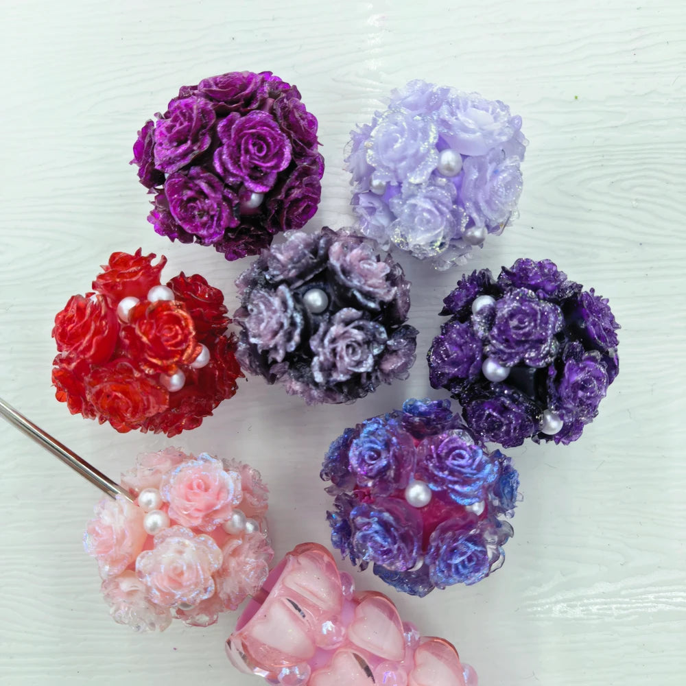 Shiny Roses and Pearls Clay DIY Fancy Beads-Random Mixed