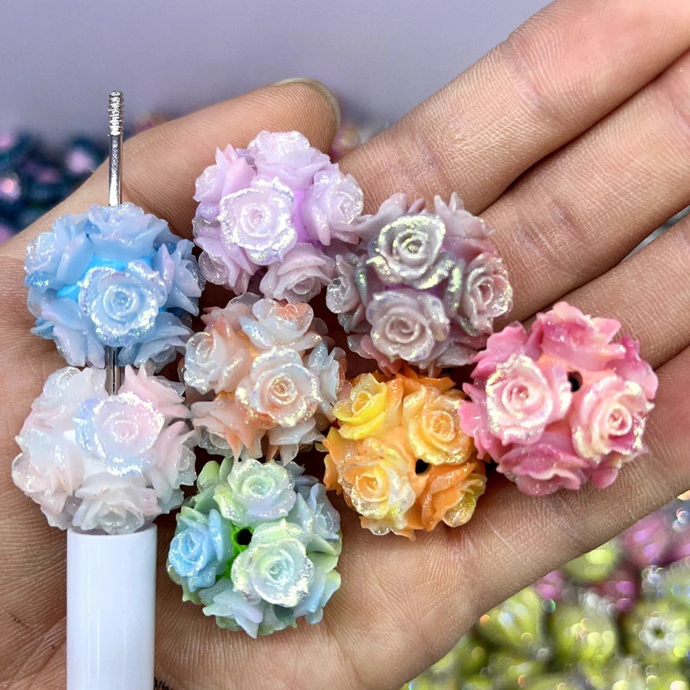 Shiny Roses Clay DIY Fancy Beads-Random Mixed