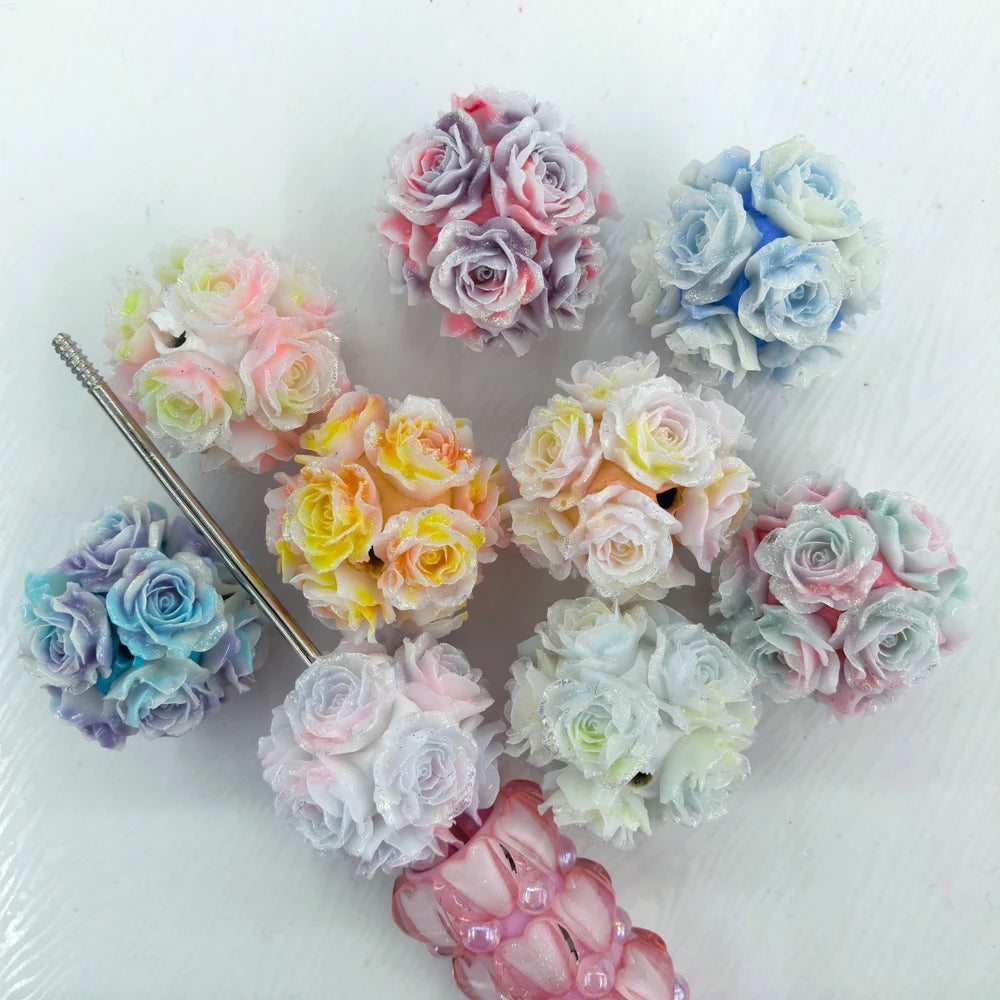 Shiny Roses Clay DIY Fancy Beads
