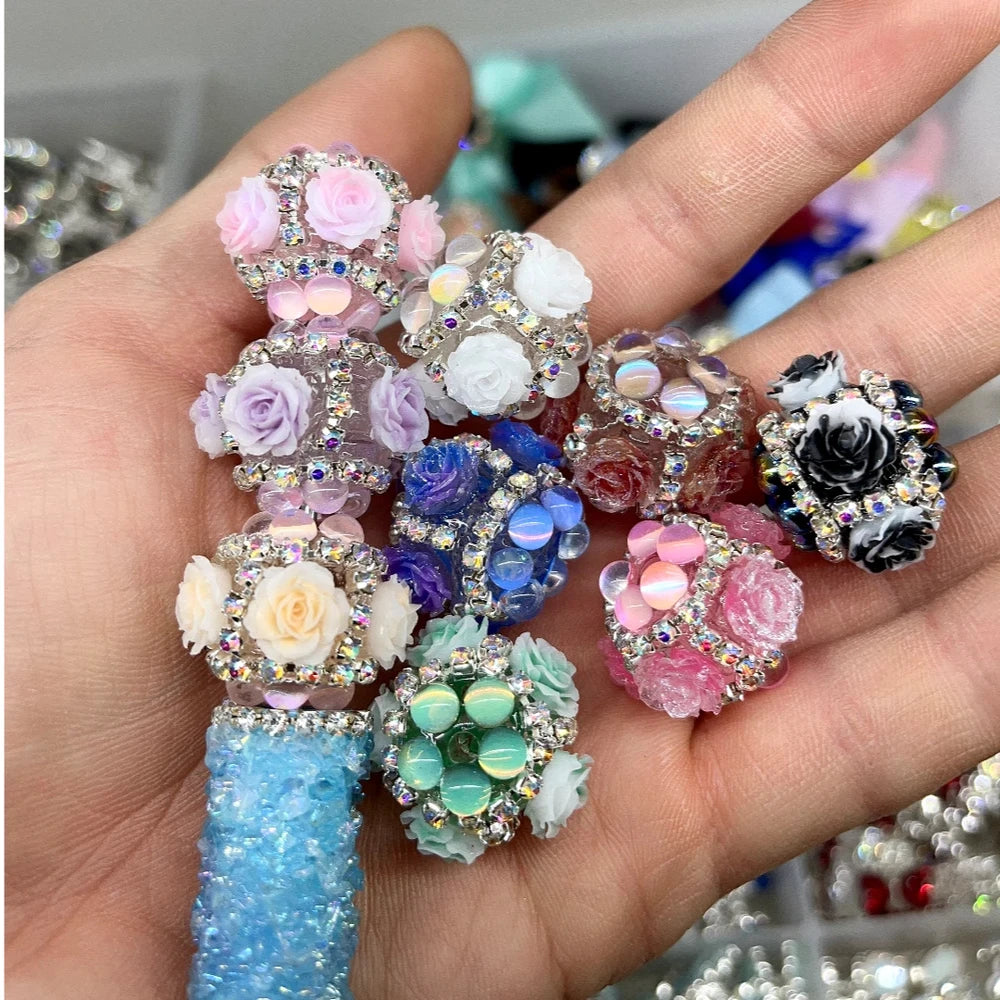 Shiny Roses Rhinestone Chain Acrylic DIY Fancy Beads-Random Mixed