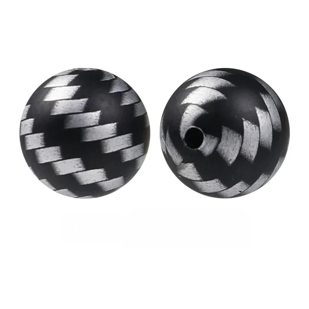 15mm Metal Mesh Pattern Printed Silicone Bead for DIY Pens Keychains