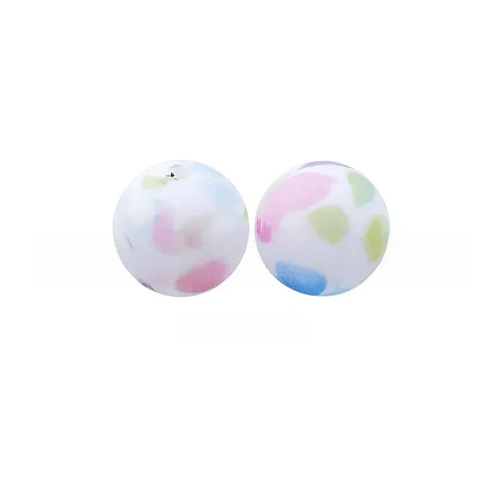 15mm Lily Printed Silicone Bead for DIY Pens Bracelet