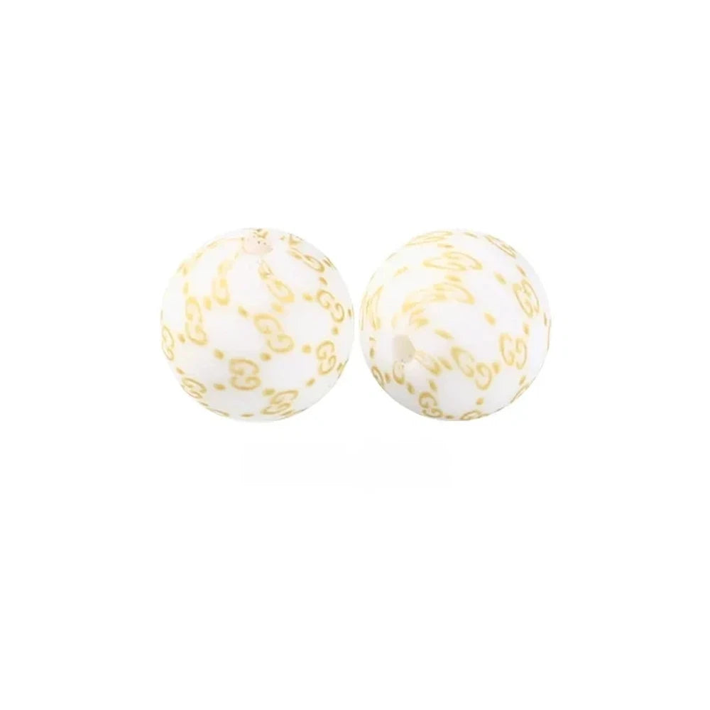 15mm GG Printed Silicone Bead for DIY Pens Keychains
