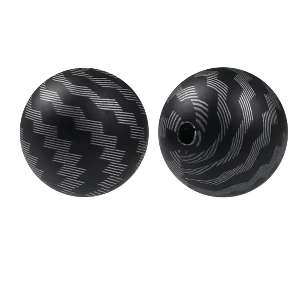 15mm Carbon Fiber Texture Printed Silicone Bead for DIY Pens Bracelet