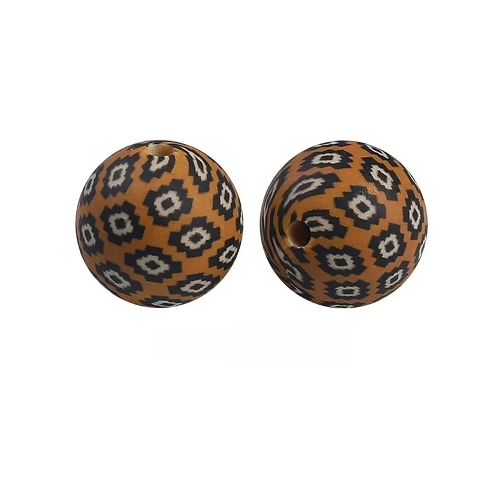 15mm Diamond pattern Printed Silicone Bead for DIY Pens Bracelet