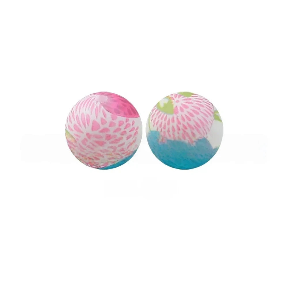 15mm Pomelo Printed Silicone Bead for DIY Pens Bracelet Keychains