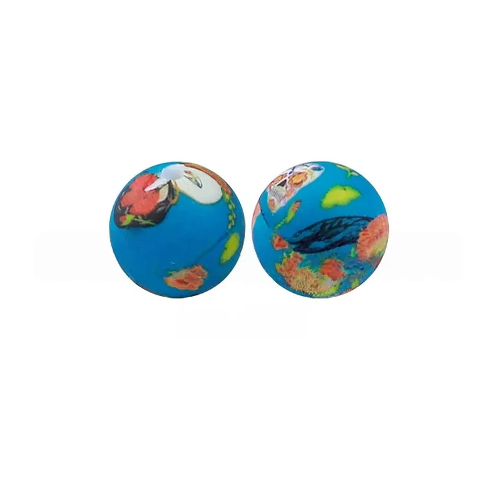 15mm Plants Printed Silicone Bead for DIY Pens Keychains