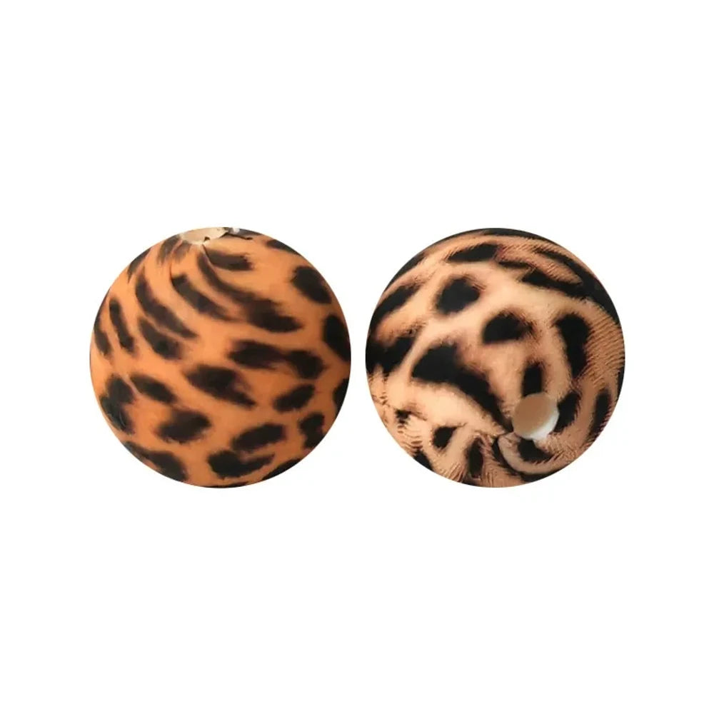 15mm Leopard Printed Silicone Bead for DIY Bracelets Pens
