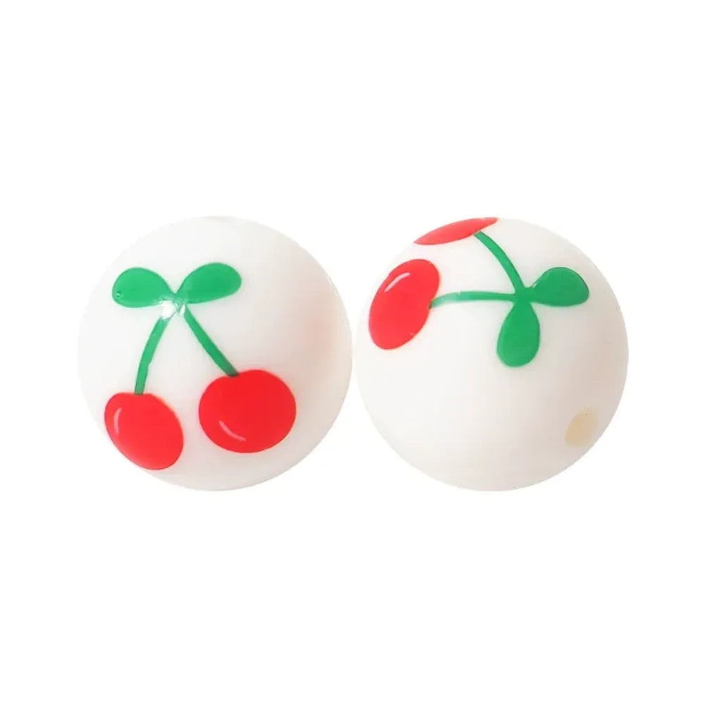 15mm Cherry Printed Silicone Bead for DIY Pens Bracelet