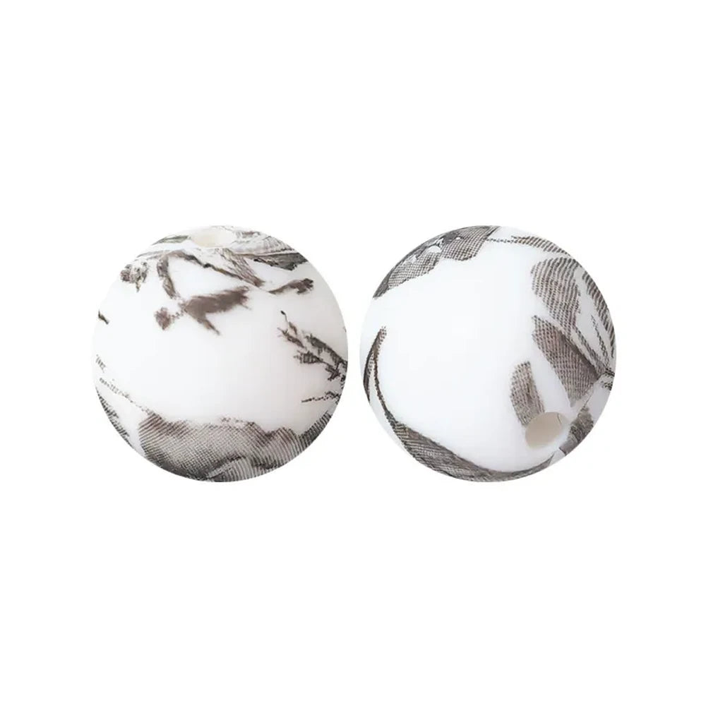 15mm Printed Silicone Bead for DIY Bracelets Pens 002