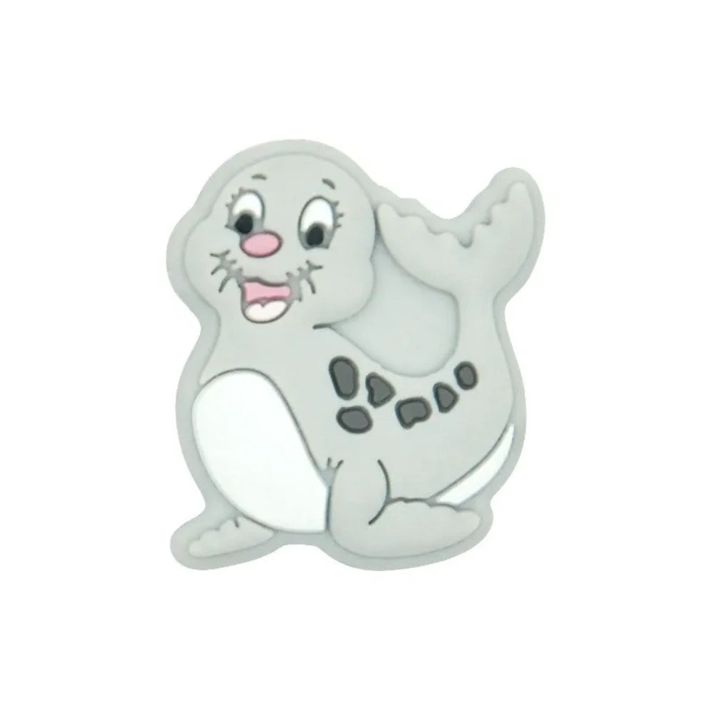 Assorted pastel colored bunny rabbit silicone focal beads in gray, pink, blue, and cream for DIY jewelry making and beadable pens - 2
