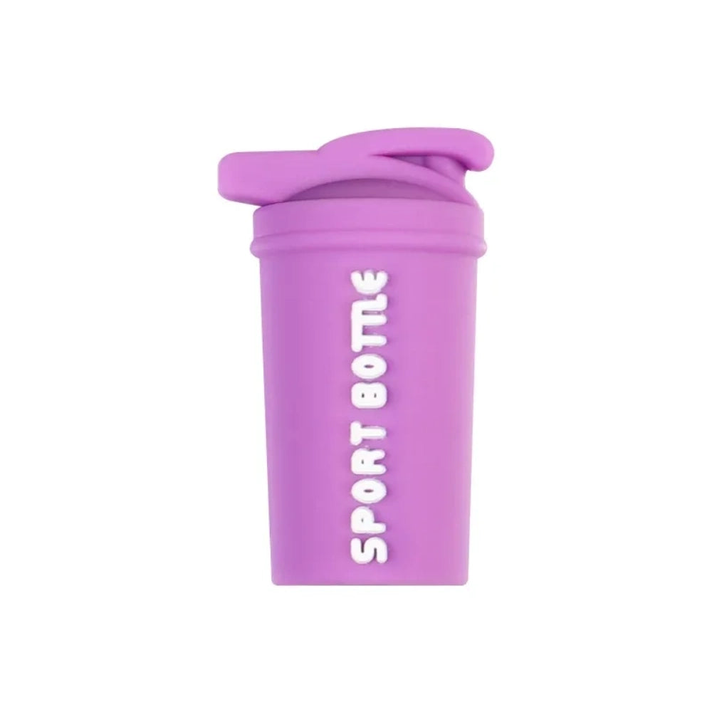 Assorted gym fitness silicone focal beads including red and black dumbbells, yellow kettlebells, purple sport bottles, and yoga roller designs for DIY beadable pens and keychains - Sports Water Bottle