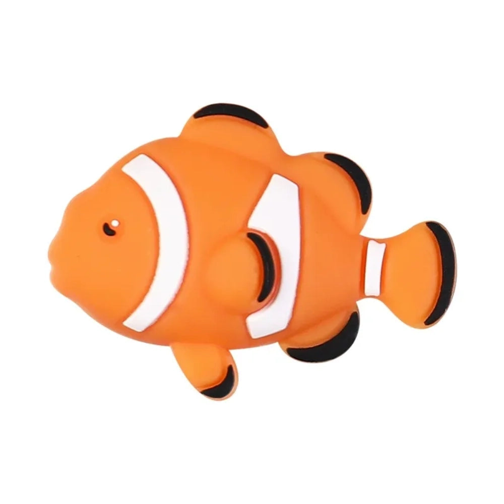 Assorted ocean animal silicone focal beads including sea turtles, clownfish, flamingos, rubber ducks, and seashells in pastel and bright colors for DIY jewelry making and beadable pens. - Clownfish