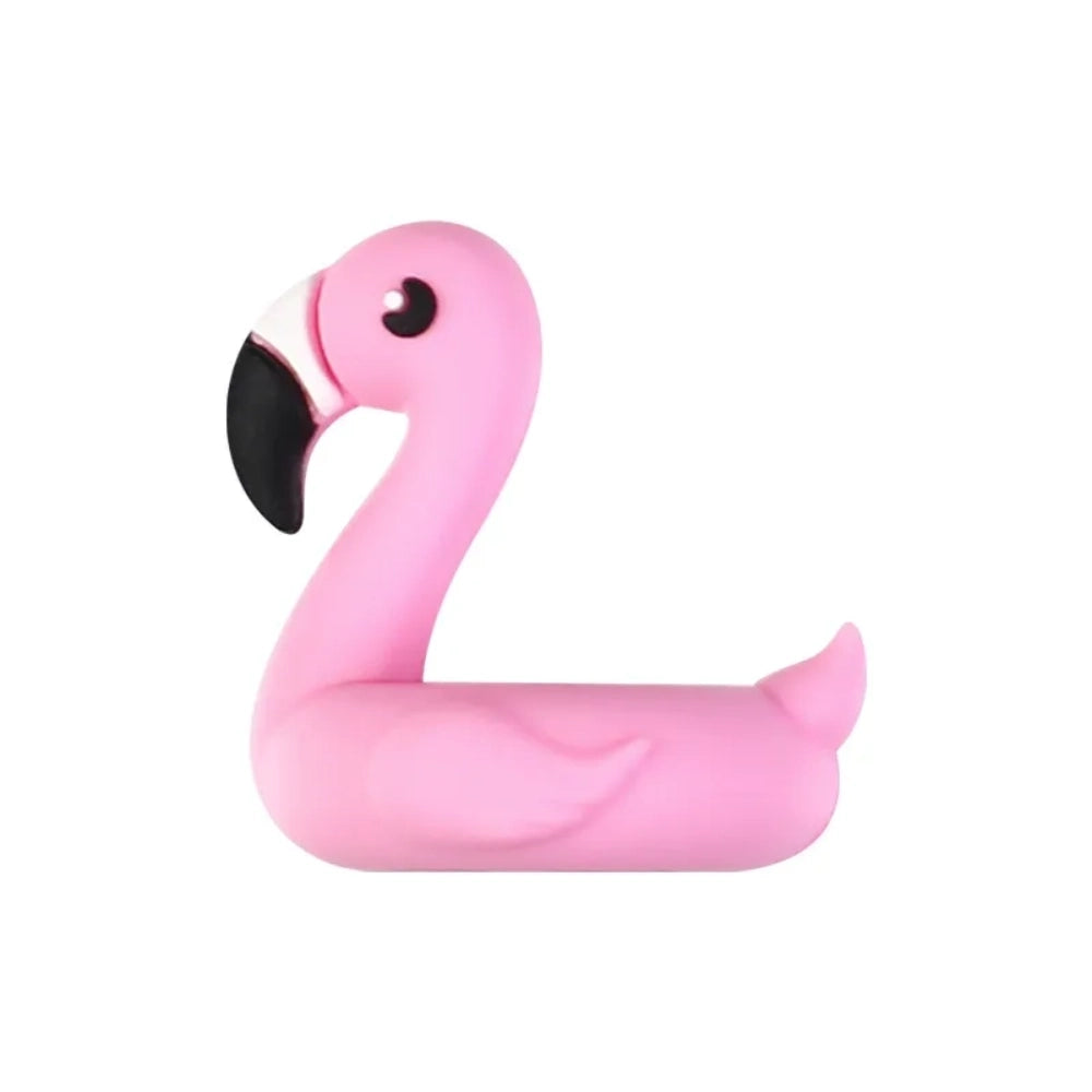 Assorted ocean animal silicone focal beads including sea turtles, clownfish, flamingos, rubber ducks, and seashells in pastel and bright colors for DIY jewelry making and beadable pens. - Flamingo