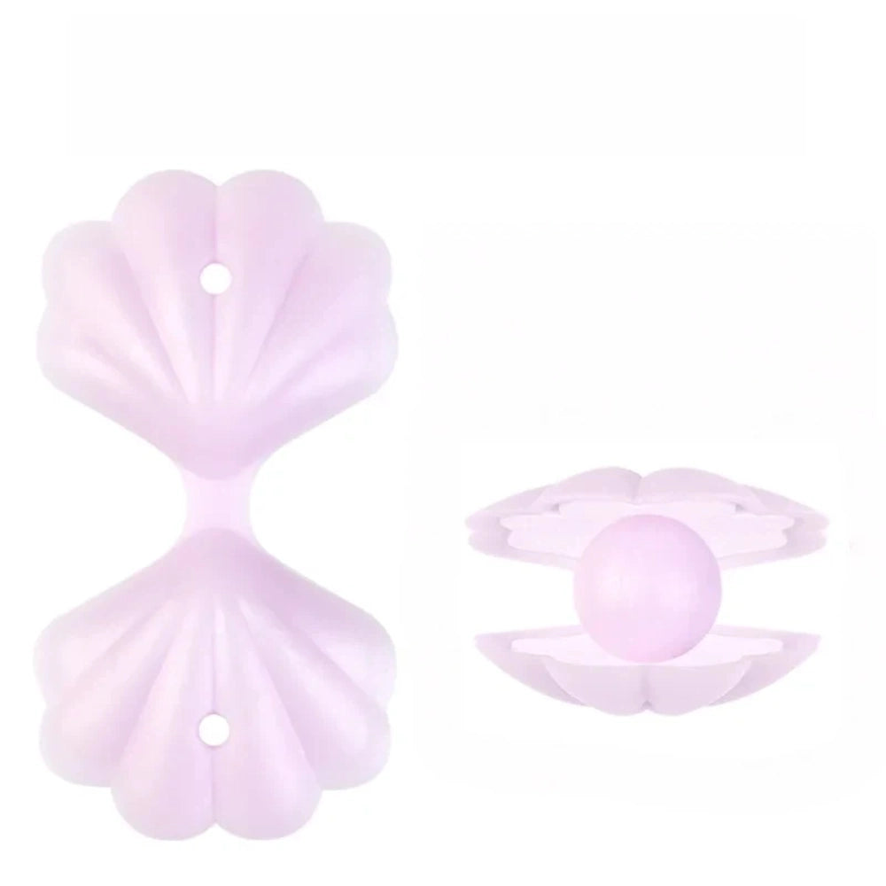 Assorted ocean animal silicone focal beads including sea turtles, clownfish, flamingos, rubber ducks, and seashells in pastel and bright colors for DIY jewelry making and beadable pens. - Purple Shell (Without Pearl)