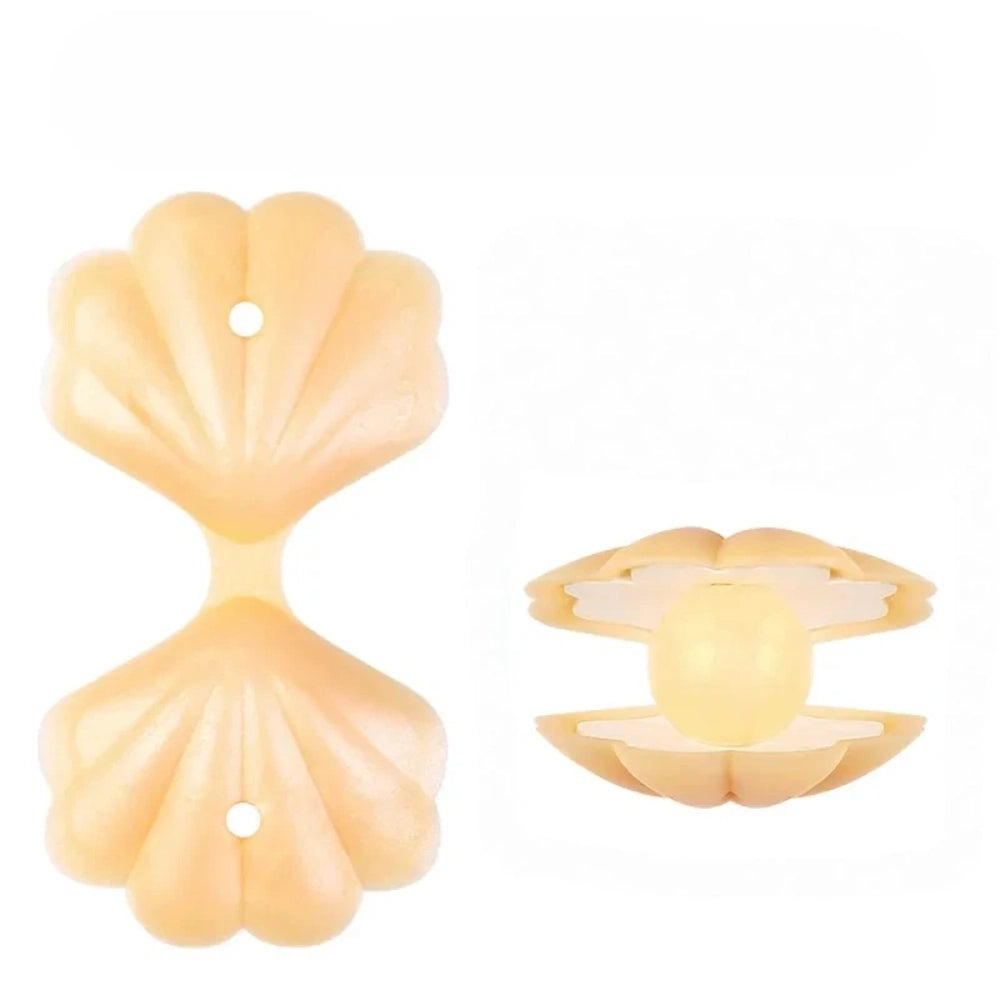 Assorted ocean animal silicone focal beads including sea turtles, clownfish, flamingos, rubber ducks, and seashells in pastel and bright colors for DIY jewelry making and beadable pens. - Yellow Shell (Without Pearl)