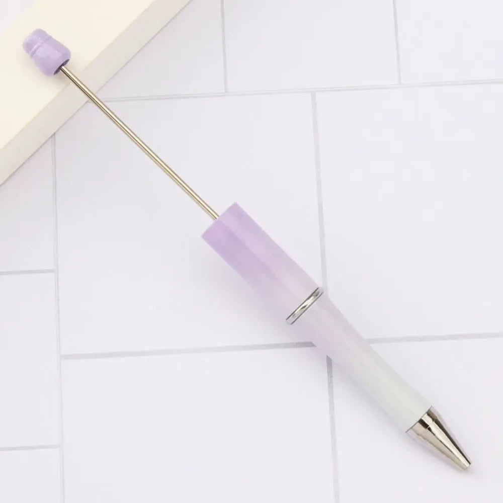 Solid Color Pearlescent Macaron Ombre Beadable Plastic Ballpoint Pen for DIY