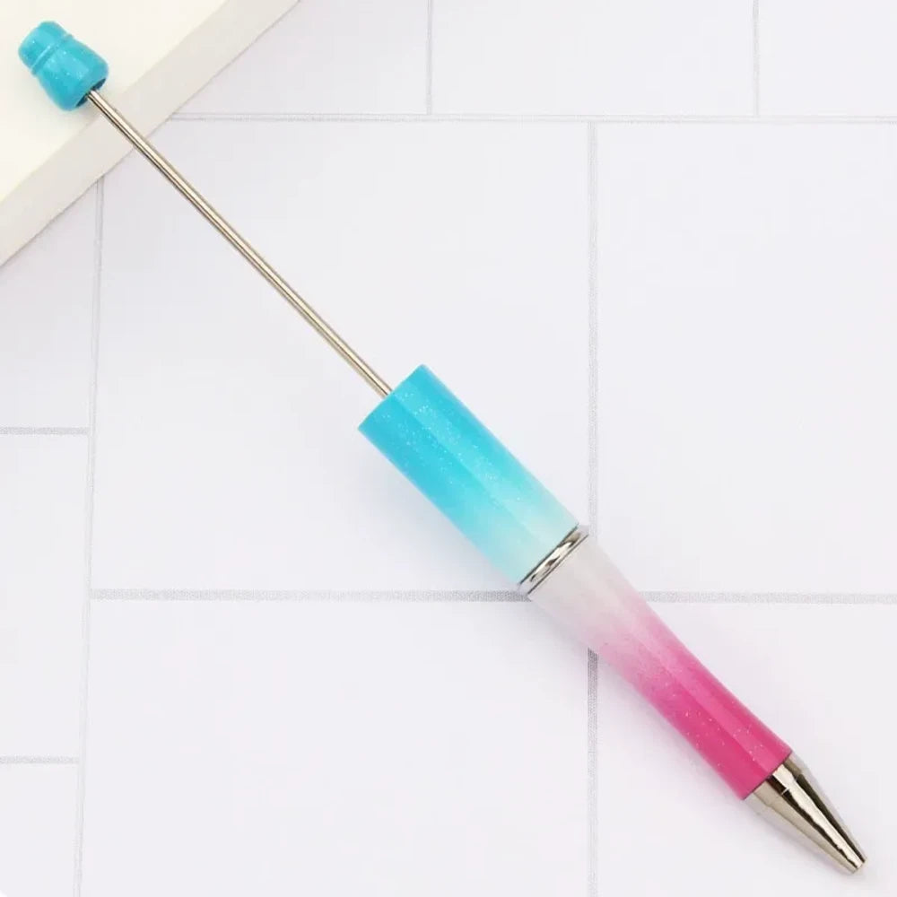 Solid Color Pearlescent Macaron Ombre Beadable Plastic Ballpoint Pen for DIY