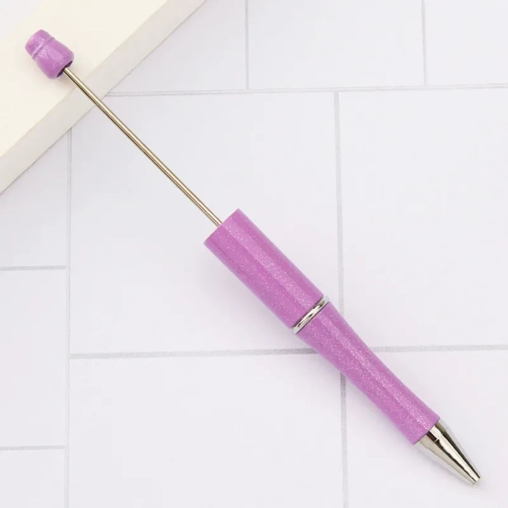 Solid Color Pearlescent Macaron Ombre Beadable Plastic Ballpoint Pen for DIY