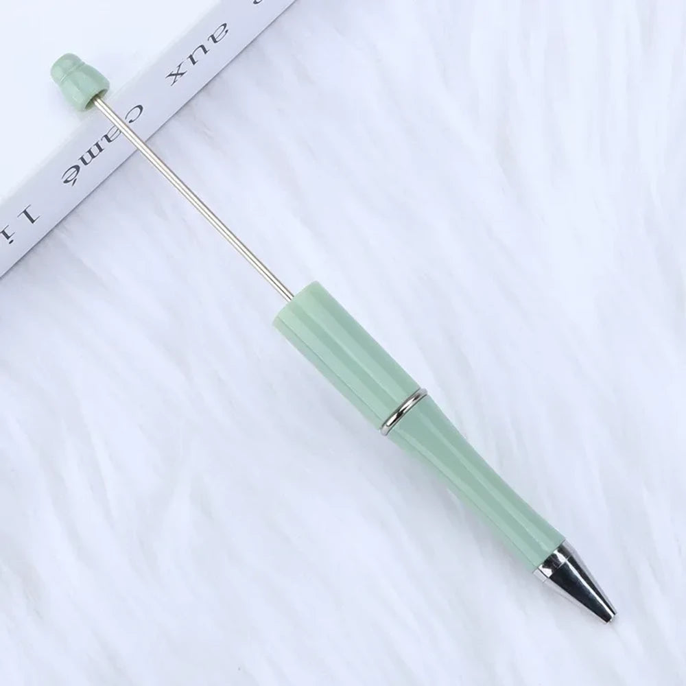 Solid Color Pearlescent Macaron Ombre Beadable Plastic Ballpoint Pen for DIY