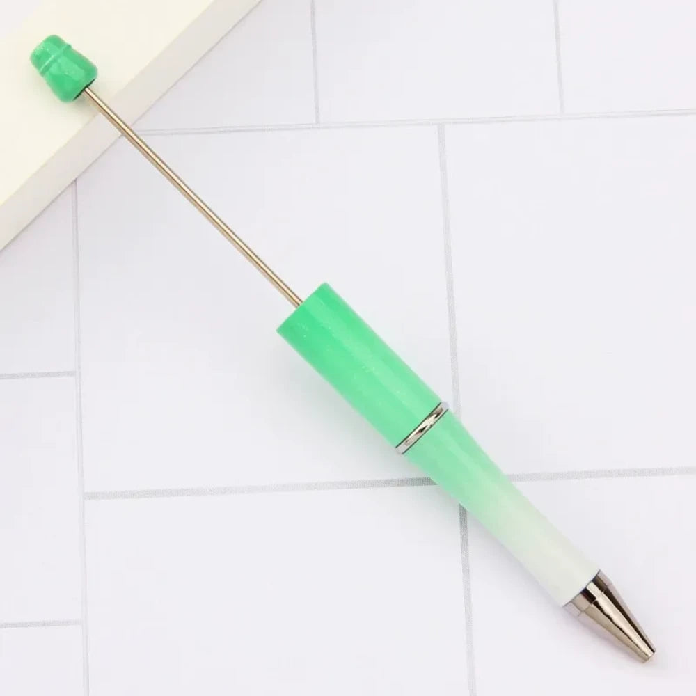 Solid Color Pearlescent Macaron Ombre Beadable Plastic Ballpoint Pen for DIY