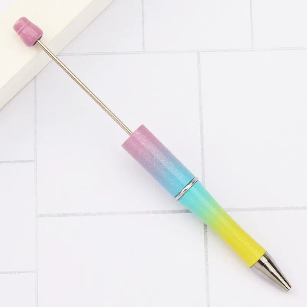 Solid Color Pearlescent Macaron Ombre Beadable Plastic Ballpoint Pen for DIY
