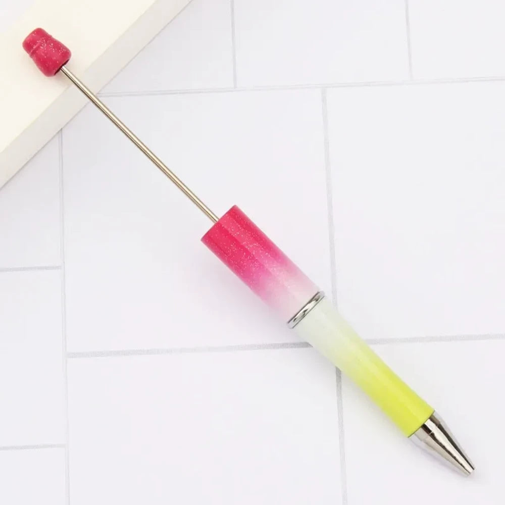Solid Color Pearlescent Macaron Ombre Beadable Plastic Ballpoint Pen for DIY