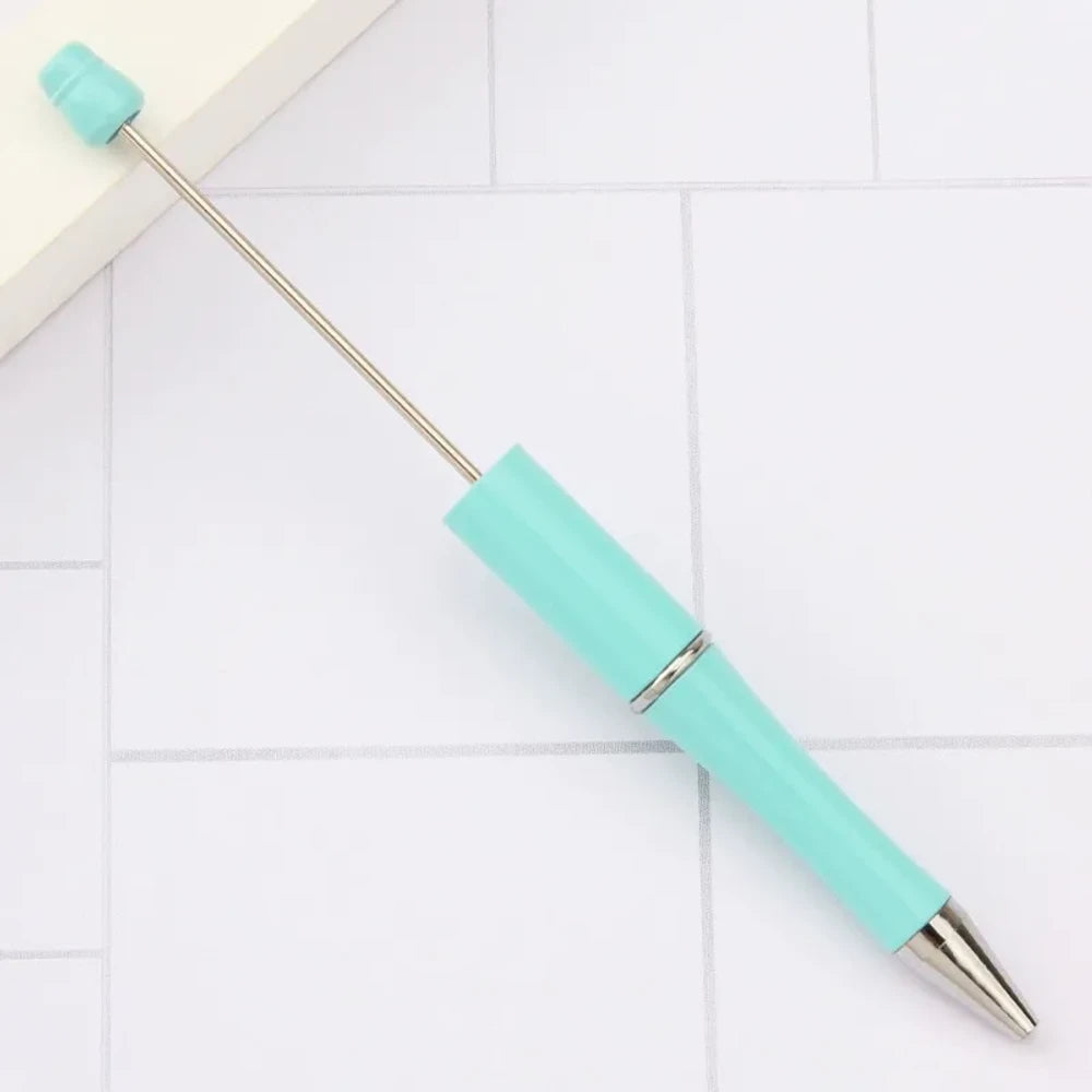 Solid Color Pearlescent Macaron Ombre Beadable Plastic Ballpoint Pen for DIY
