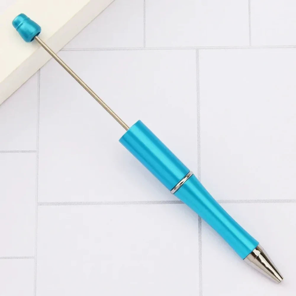 Solid Color Pearlescent Macaron Ombre Beadable Plastic Ballpoint Pen for DIY