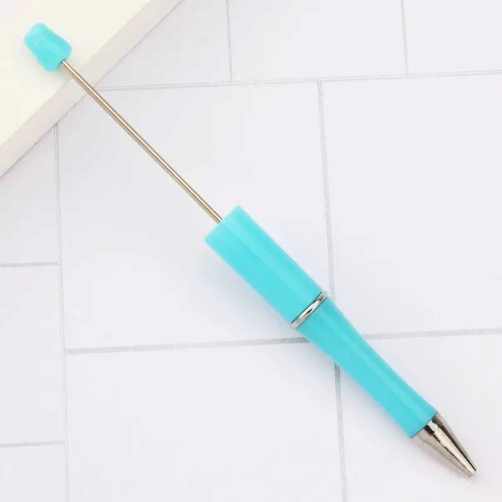 Solid Color Pearlescent Macaron Ombre Beadable Plastic Ballpoint Pen for DIY